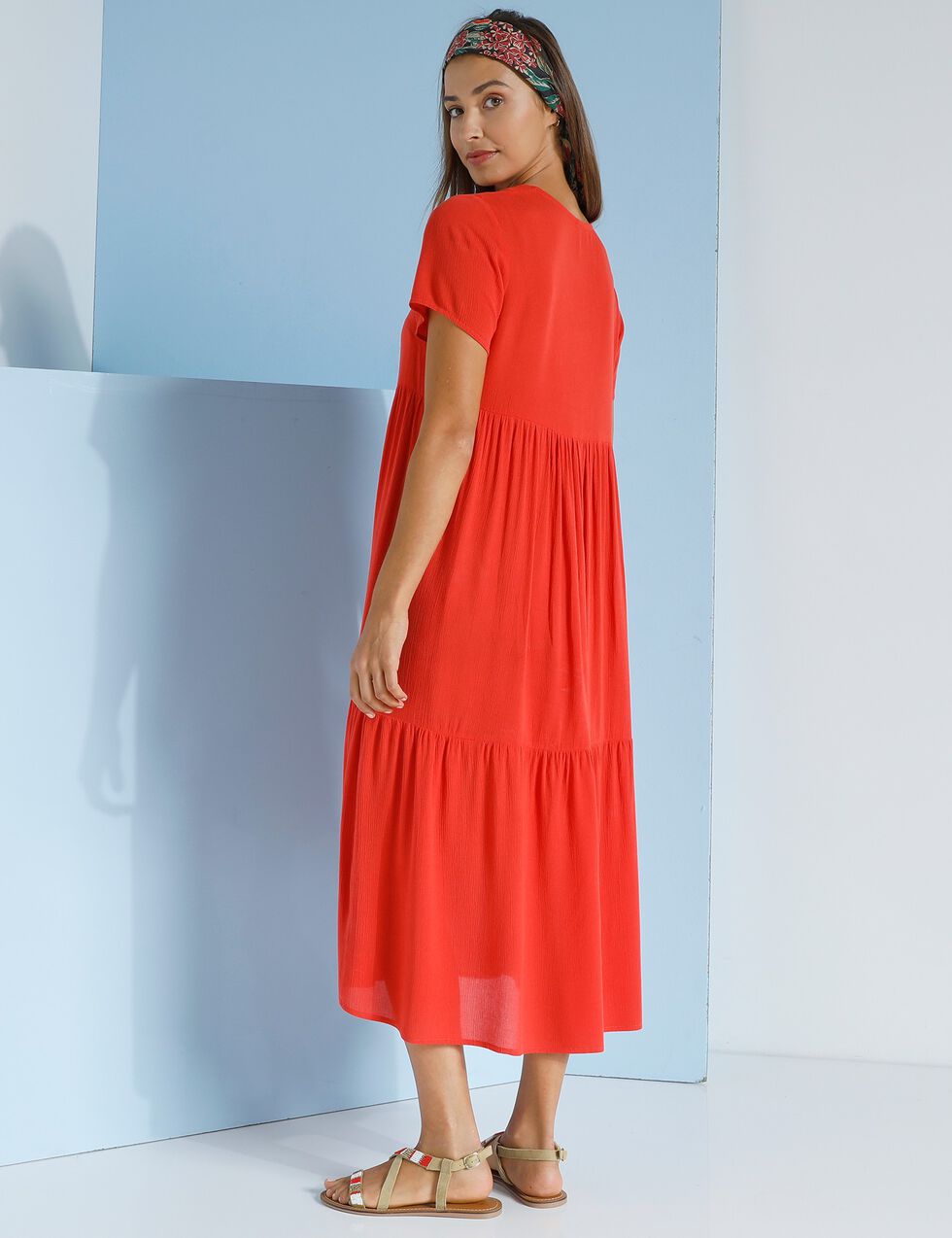 Robe Longue Blancheporte - Taille XL (46/48) - Vert Anis - Crêpon - Bretelles - Neuf Avec étiquettes