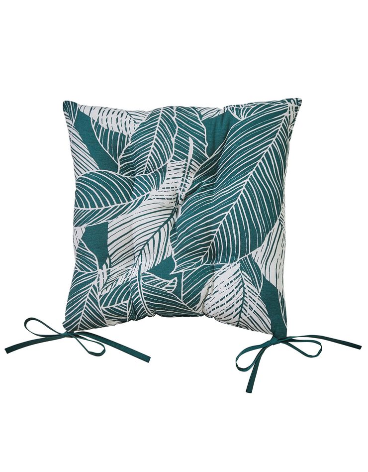 Galette de chaise carrée imprimé feuillage - lot de 2 (vert)