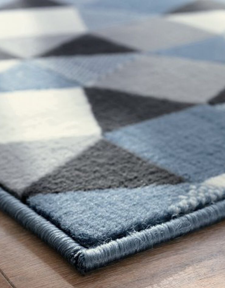 Tapis motif damiers (bleu) Tapis motif damiers (bleu)
