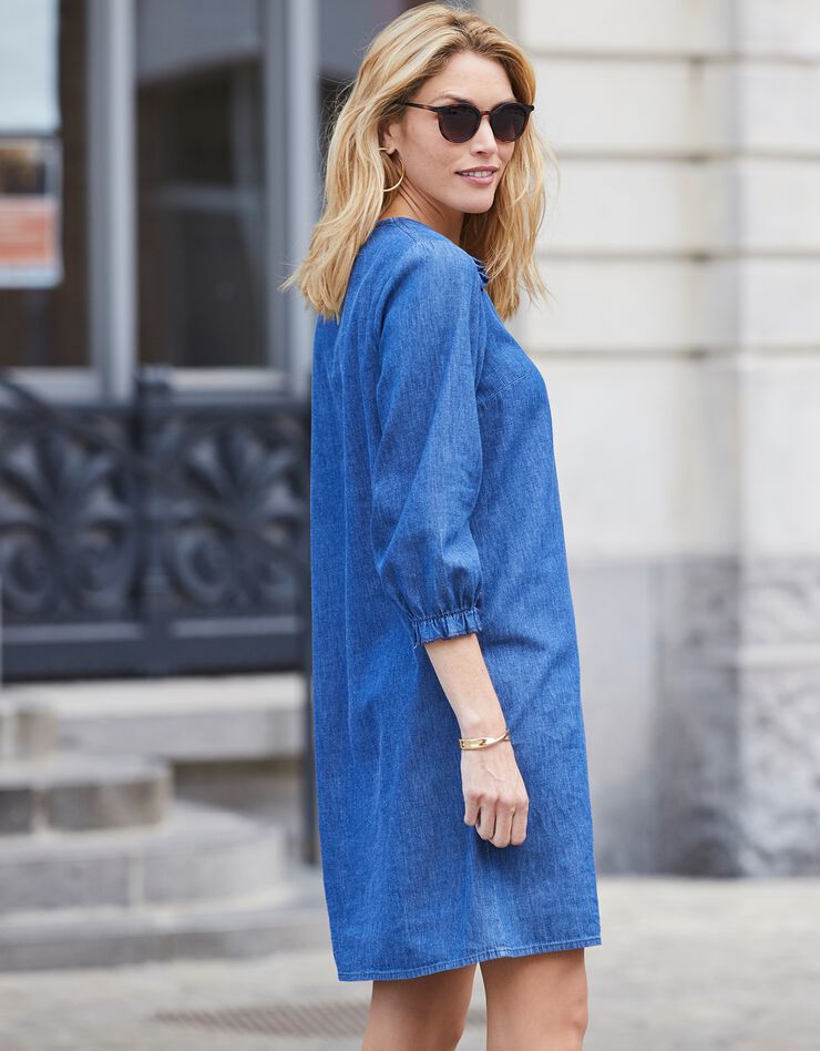 Robe évasée, denim léger (stone) Robe évasée, denim léger (stone)