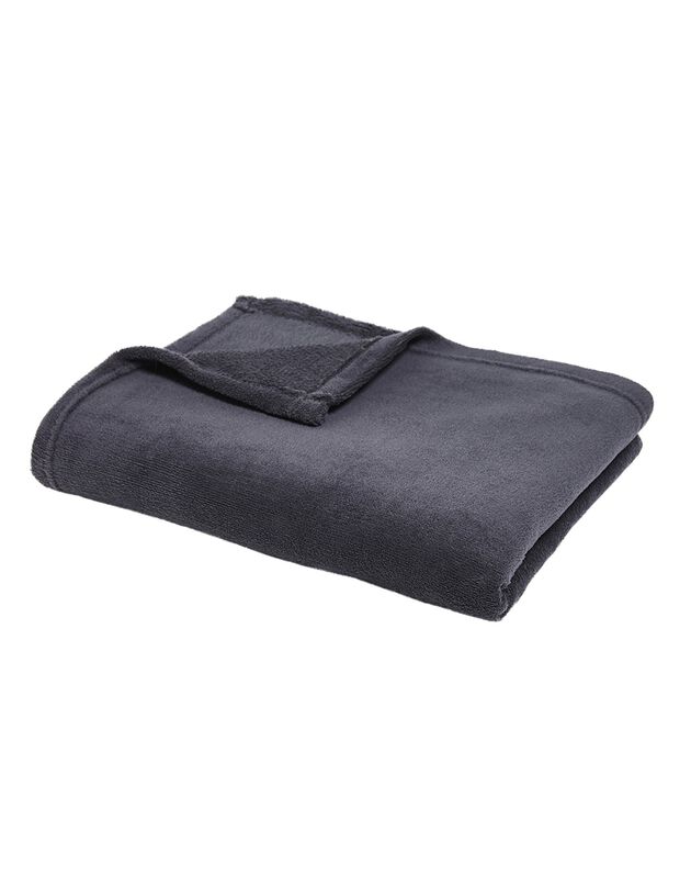 Plaid polaire toucher peluche (anthracite)