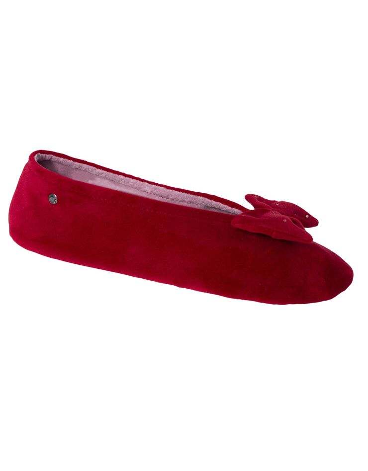 Chaussons ballerines velours noeud strass (bordeaux) Chaussons ballerines velours noeud strass (bordeaux)