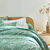 Linge de lit Alessia en coton imprimé fleuri (vert)