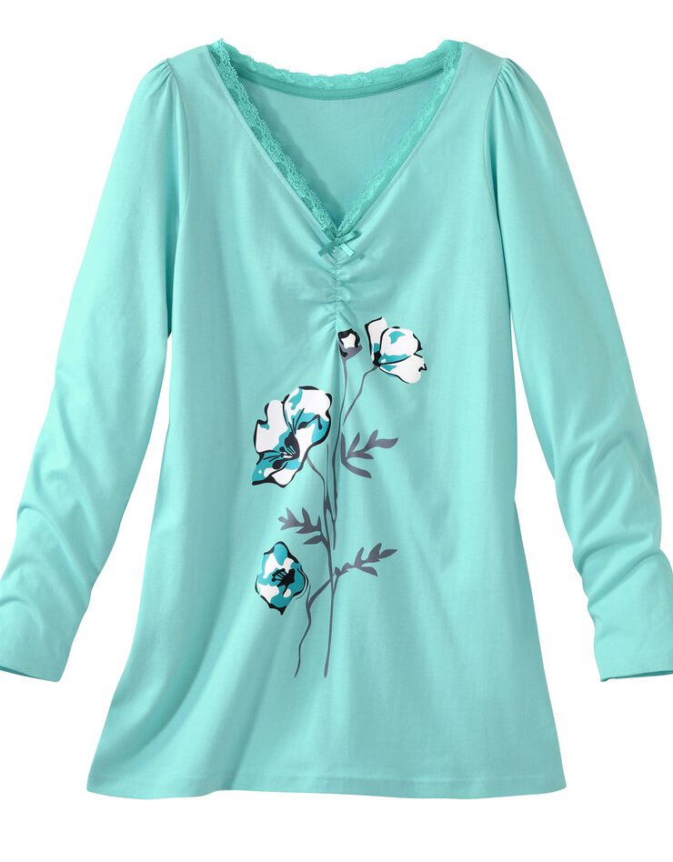 T-shirt pyjama jersey manches longues (aqua) T-shirt pyjama jersey manches longues (aqua)