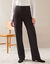 Pantalon droit large, maille milano (noir)