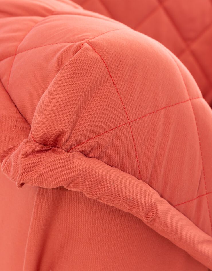 Housse bachette matelassée coton uni fauteuils canapés accoudoirs (terracotta)