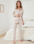 Pyjama pantalon en flanelle tiss&eacute; teint carreaux (&eacute;cru / rose)