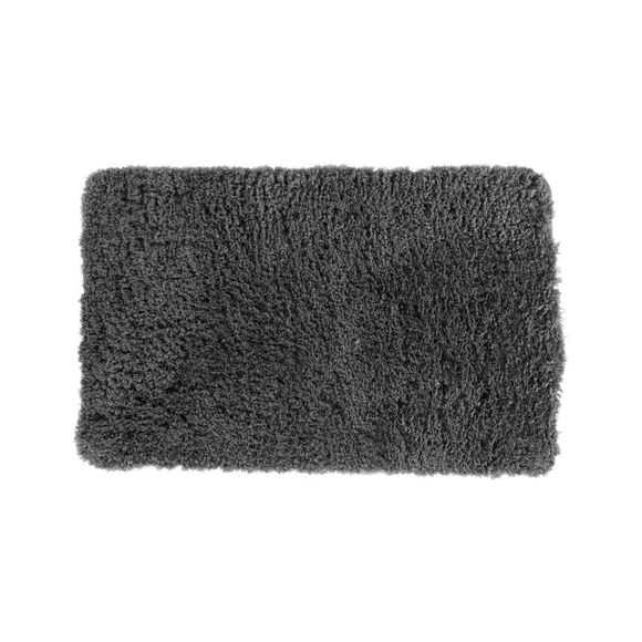 Tapis de bain uni moelleux microfibre (gris anthracite)