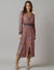 Robe longue boutonn&eacute;e imprim&eacute;e, taille smock&eacute;e (multicolore)