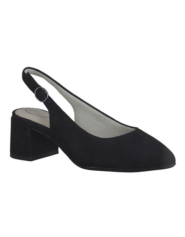 Escarpins dessus cuir - largeur confort (noir)