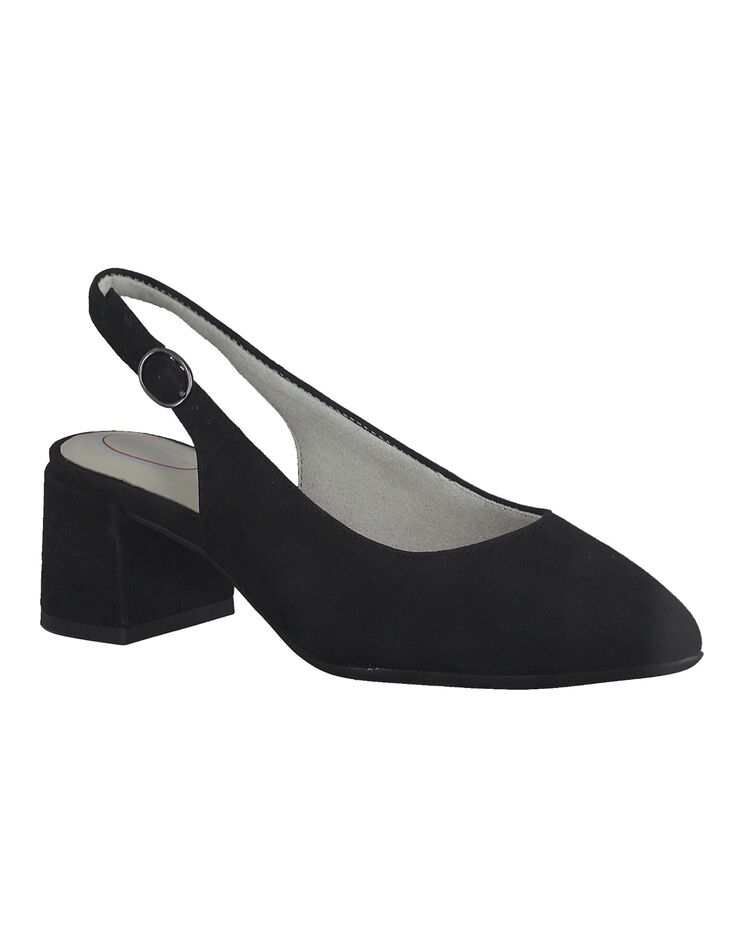 Escarpins dessus cuir - largeur confort (noir)