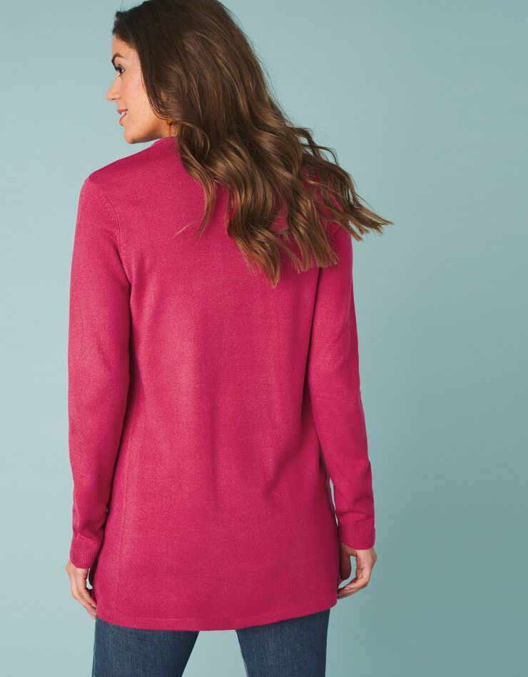 Gilet porter ouvert toucher cachemire (cerise) Gilet porter ouvert toucher cachemire (cerise)