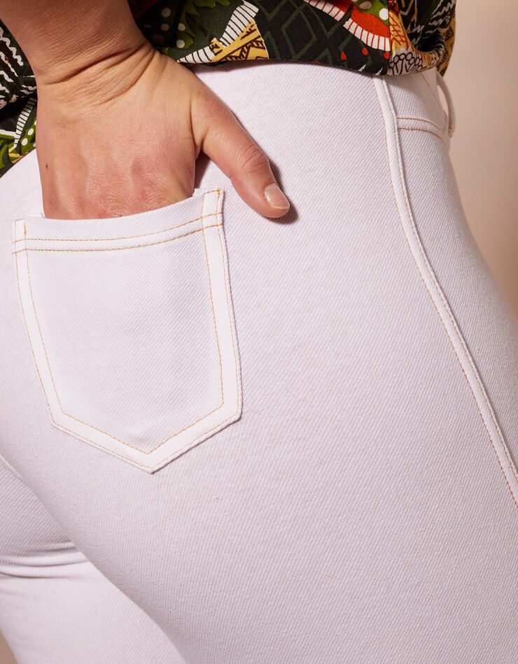 Jegging court maille effet denim (blanc) Jegging court maille effet denim (blanc)