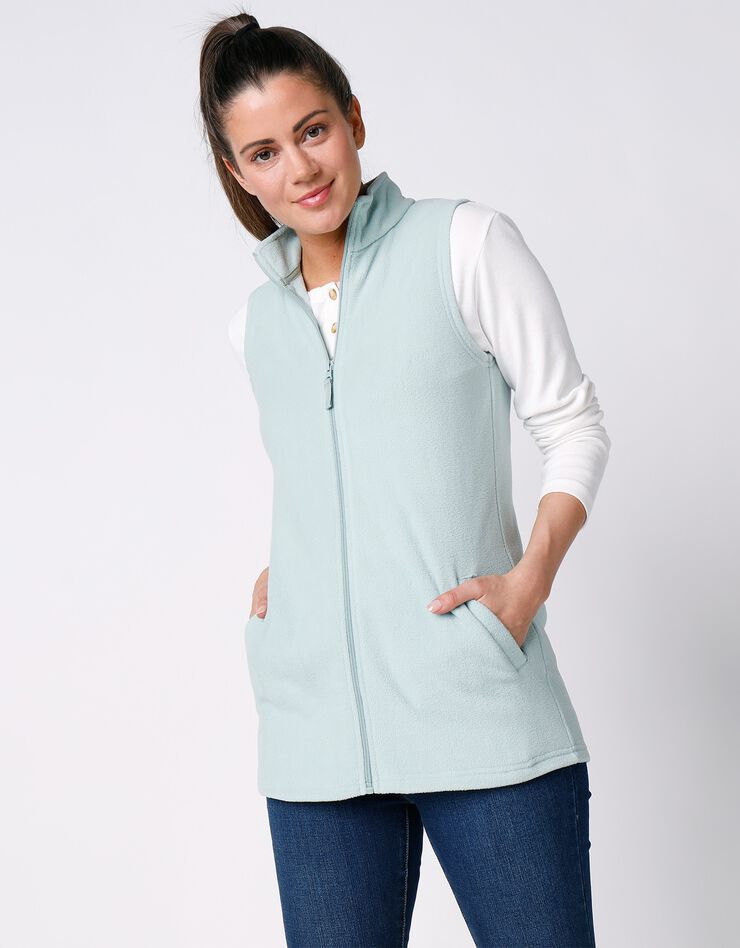 Veste polaire zippée sans manches (vert amande) Veste polaire zippée sans manches (vert amande)