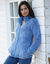 Veste zippée, maille peluche (bleu grisé chiné)
