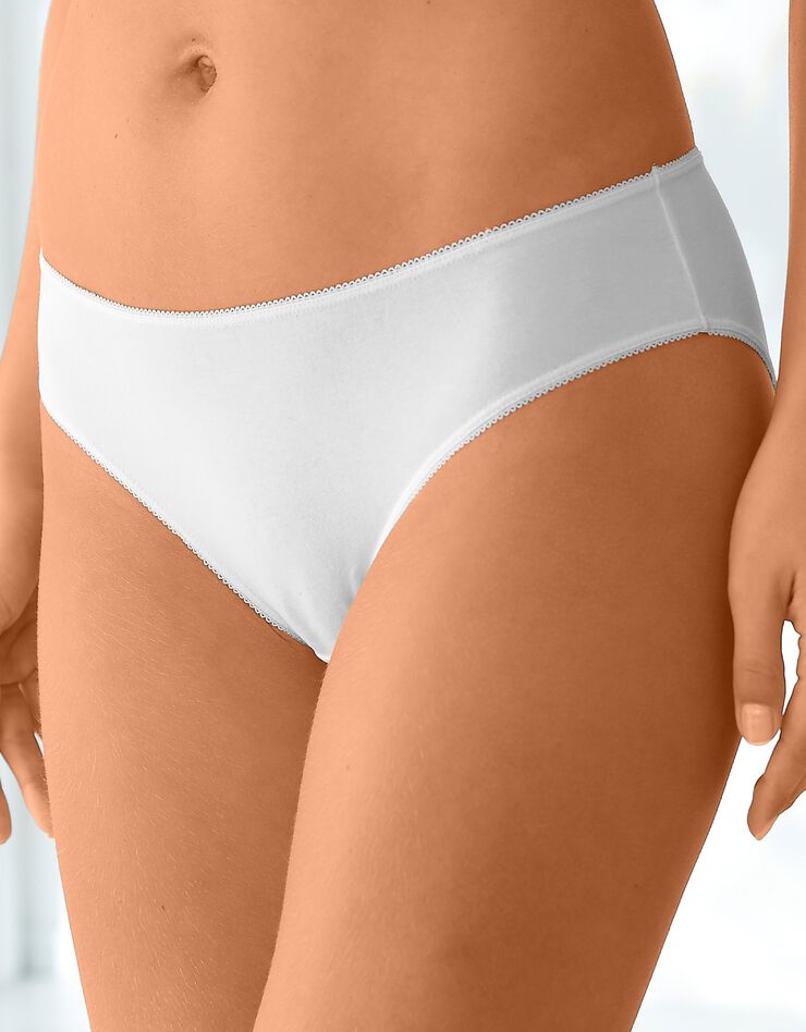 Culotte forme midi coton stretch  - Lot de 4 (nude + blanc)