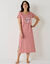 Chemise de nuit longue manches courtes  (rose)