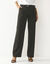 Pantalon droit large, uni (noir)