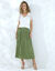 Jupe plissée satin uni (kaki)