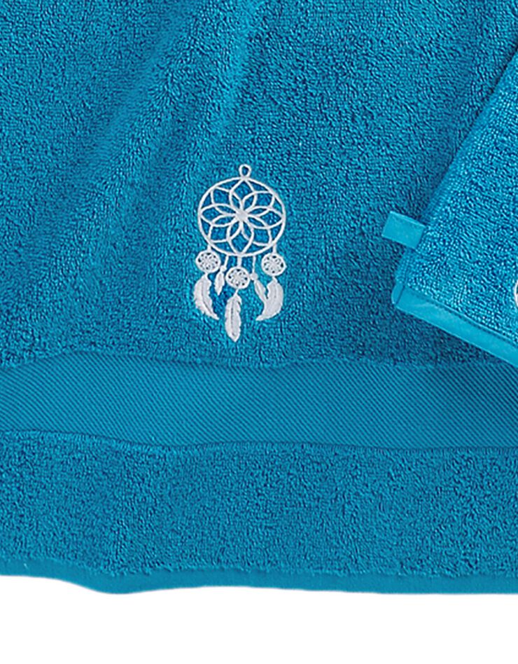 Éponge coton broderie attrape rêves - 420g/m² (turquoise) Éponge coton broderie attrape rêves - 420g/m² (turquoise)
