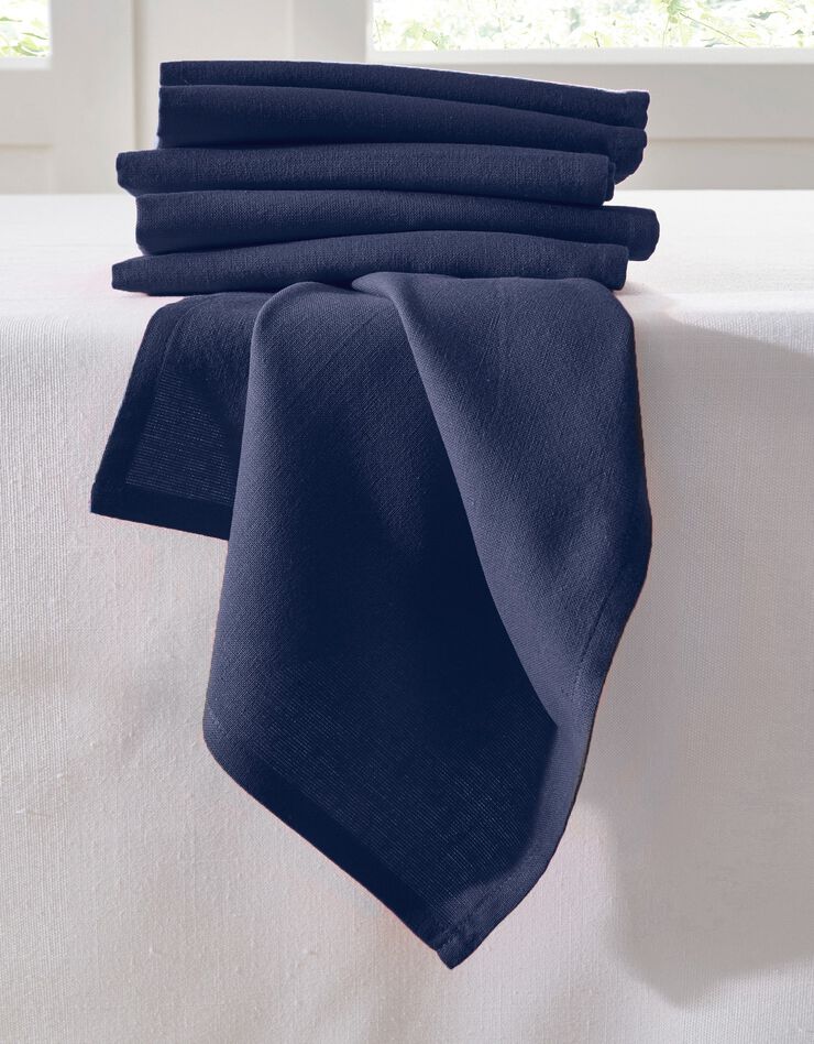 Serviette de table unie - lot de 6 (marine)