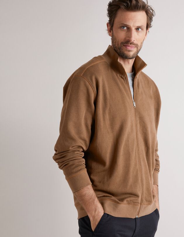Sweat entièrement zippé uni (cuivre)