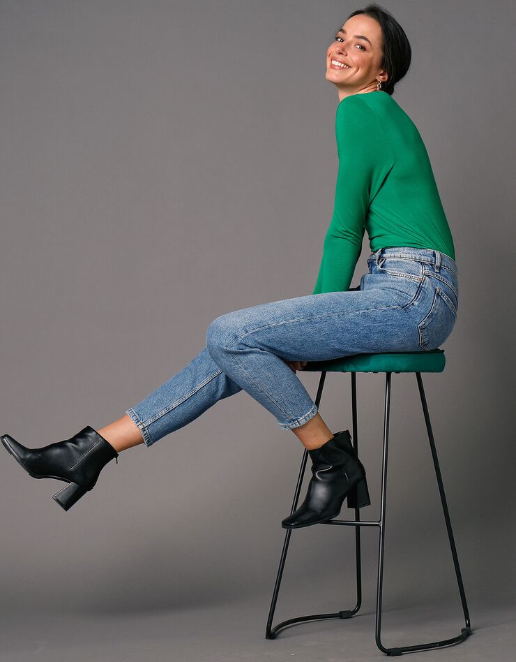 Tee-shirt uni col rond viscose stretch (vert pomme) Tee-shirt uni col rond viscose stretch (vert pomme)