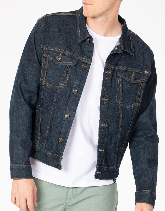 Veste jean droite boutonnée (brut)