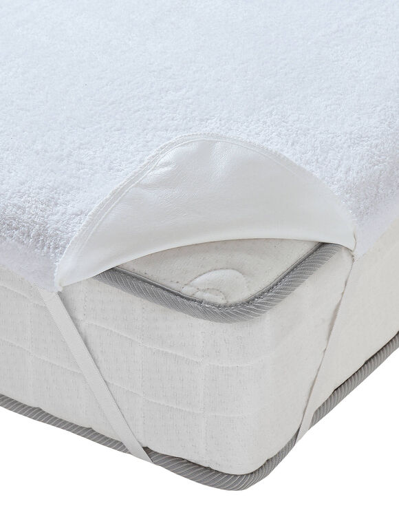 Prot&egrave;ge-matelas microfibre imperm&eacute;able forme plateau (blanc)
