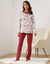 Pyjama femme imprimé "coeurs" (cerise)