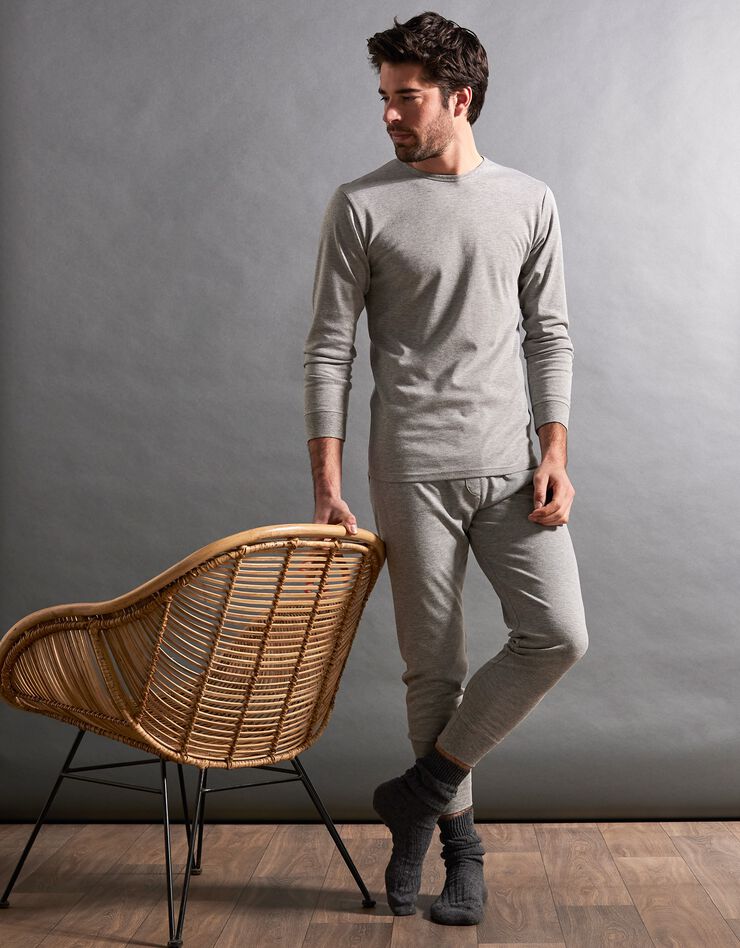 Caleçon long Thermoperle® coton - lot de 2 (gris chiné) Caleçon long Thermoperle® coton - lot de 2 (gris chiné)
