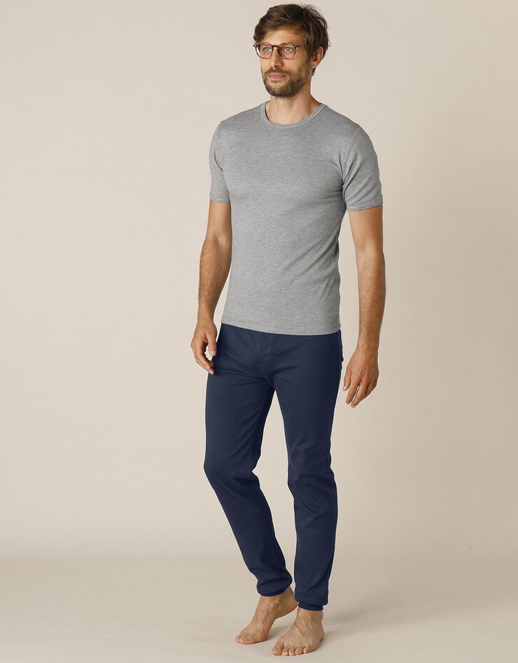 Tee-shirt sous-vêtement homme col rond manches courtes polyester - lot de 2 (gris chiné) Tee-shirt sous-vêtement homme col rond manches courtes polyester - lot de 2 (gris chiné)