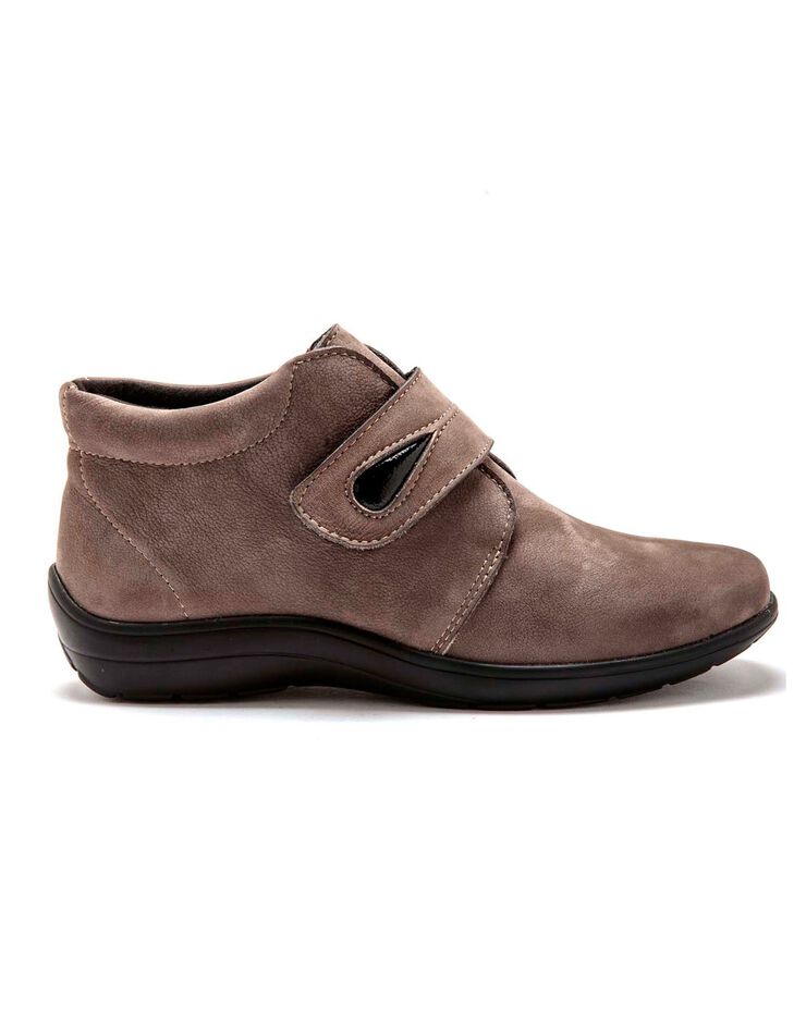 Derbies scratchées en cuir Grande largeur (taupe) Derbies scratchées en cuir Grande largeur (taupe)