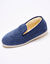 Charentaises silencieuses velours fourr&eacute;es laine (bleu marine)