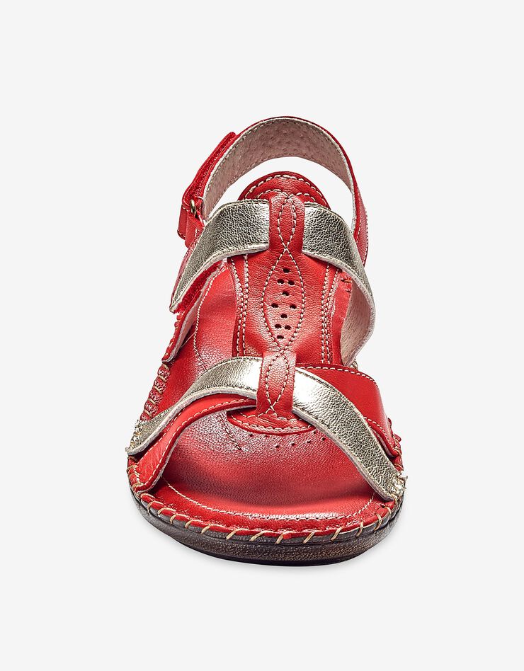 Sandales bicolores en cuir extra souple - rouge (rouge) Sandales bicolores en cuir extra souple - rouge (rouge)