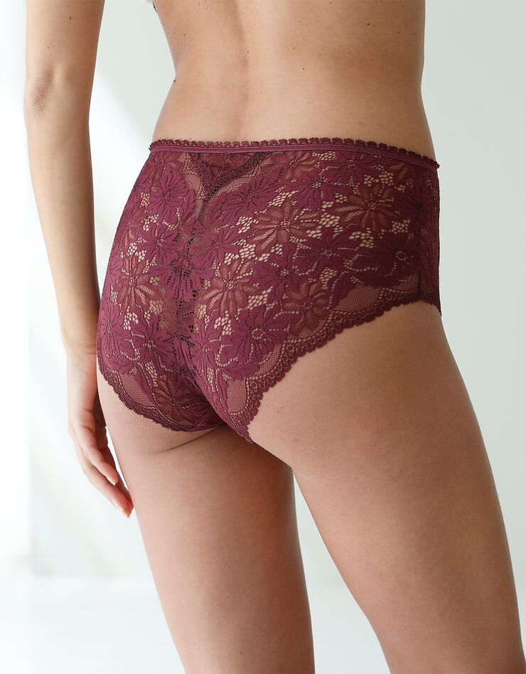 Culotte forme maxi microfibre et dentelle stretch - lot de 2 (aubergine) Culotte forme maxi microfibre et dentelle stretch - lot de 2 (aubergine)