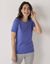 T-shirt thermique col rond - manches courtes (bleu jean)