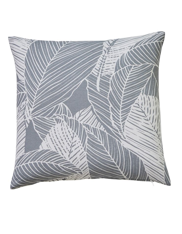 Housse de coussin carrée imprimé feuillage - lot de 2 (gris perle) Housse de coussin carrée imprimé feuillage - lot de 2 (gris perle)
