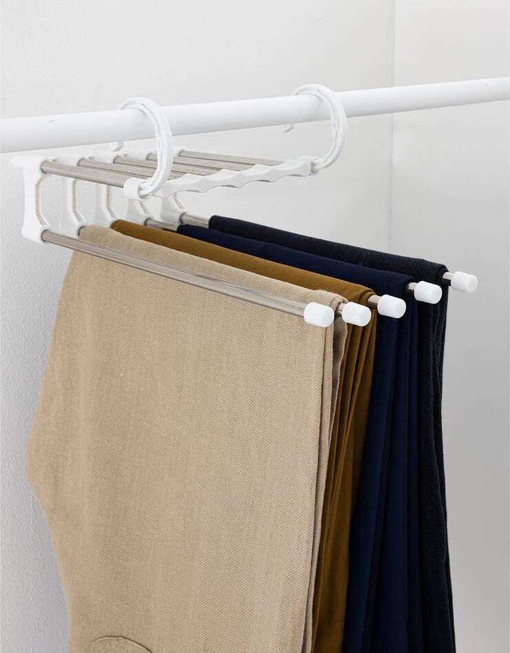 Cintre gain de place spécial pantalons (blanc)