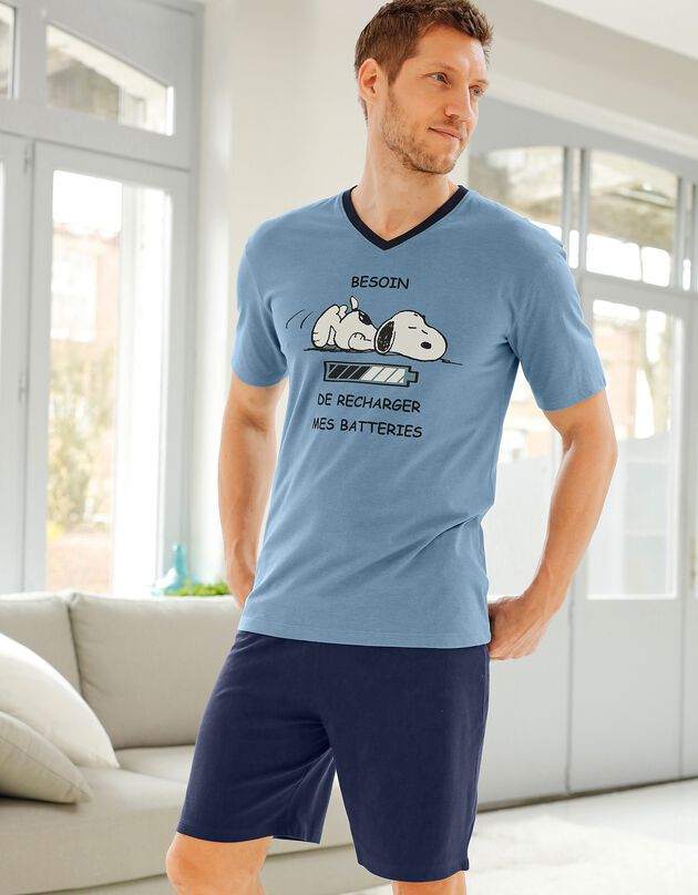 Pyjama short Snoopy® manches courtes (bleu / marine)