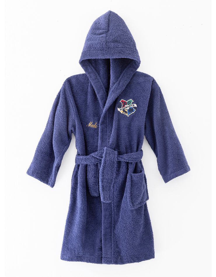 Peignoir de bain capuche enfant Harry Potter® personnalisable (bleu)