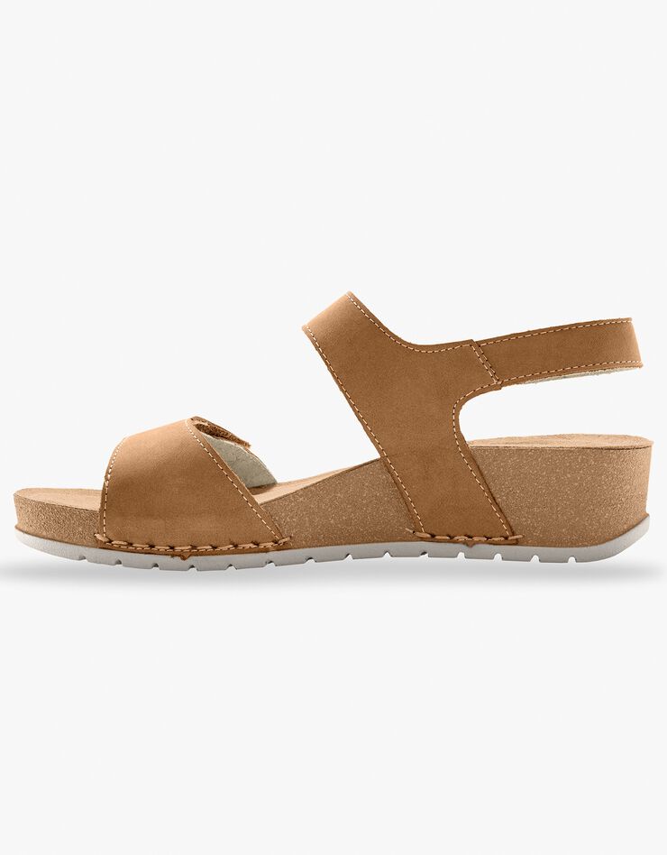 Sandales largeur confort en cuir - marron (marron)