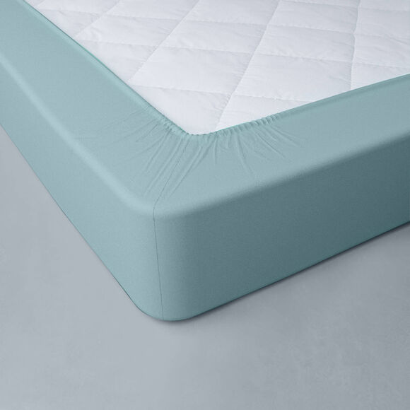 Drap-housse uni jersey bonnet 40 cm (céladon)