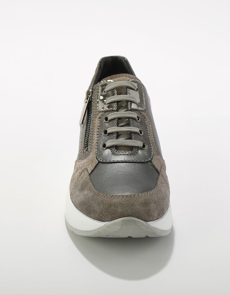 Sneakers compensées en cuir  (gris)