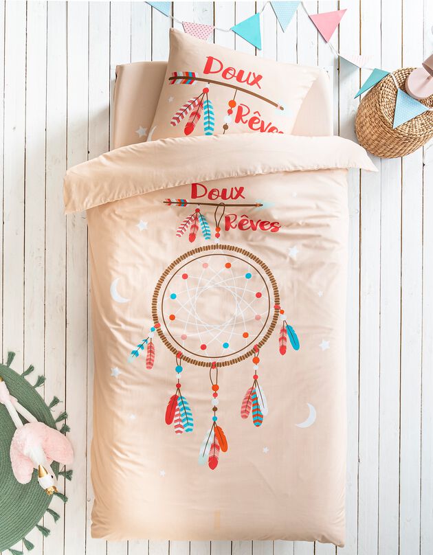 Linge de lit enfant Doudou imprimé attrape-rêve  1 personne - coton (rose)