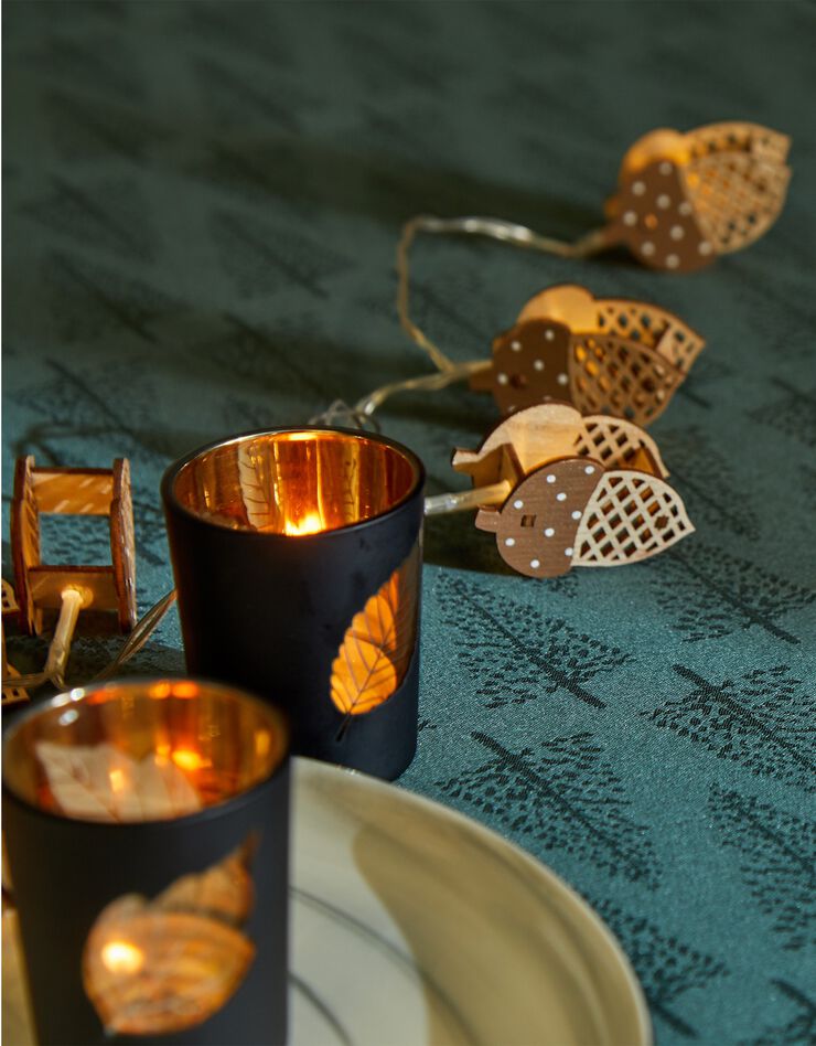 Lot de 2 photophores en verre (noir / or)
