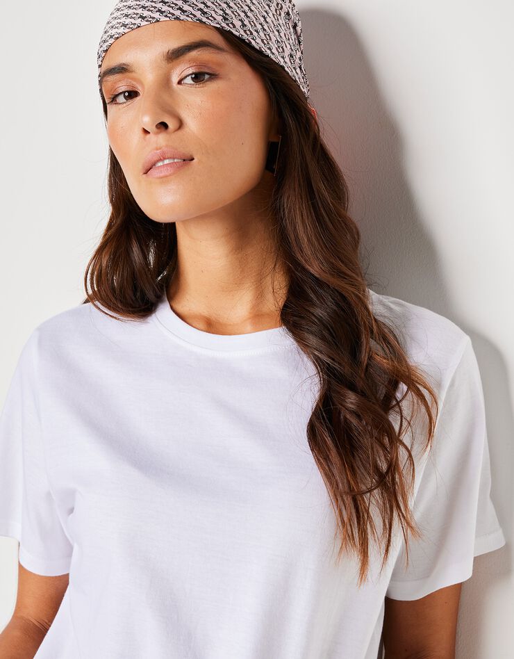 Tee-shirt "loose" en coton, uni (blanc) Tee-shirt "loose" en coton, uni (blanc)