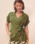 Chemisier manches courtes, d&eacute;tail nou&eacute; (kaki)