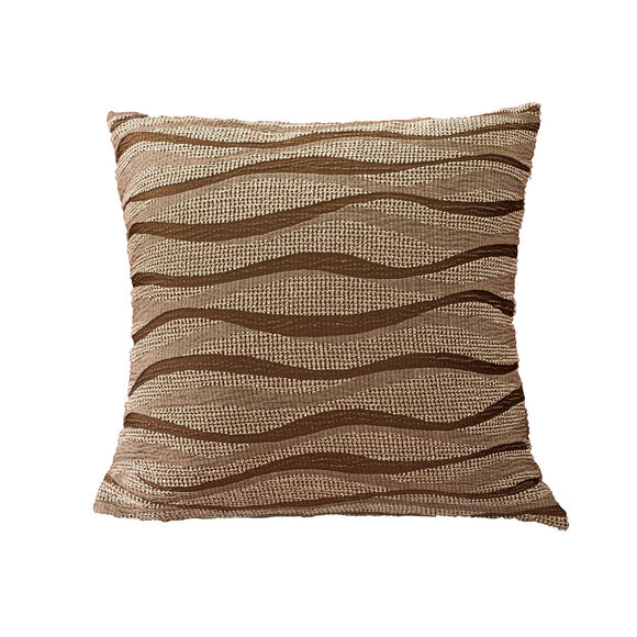 Housse coussin jacquard imprimé - lot de 2 (chocolat)