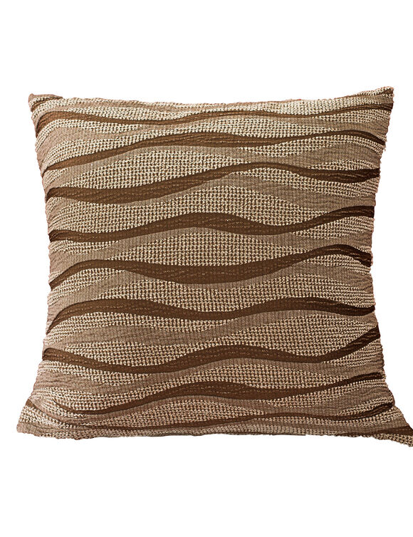 Housse coussin jacquard imprimé - lot de 2 (chocolat)